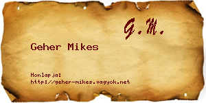 Geher Mikes névjegykártya